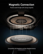 TELESIN C03 Magnetic Phone Beauty Selfie Light Compatible with iPhone Magsafe, CRI97 360° LED Selfie Ring Fill Light with Mirror for Selfies/Photography/TikTok/Zoom Calls/Video Conference(Black)