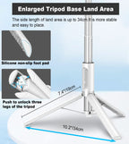 TONEOF 68" Magnetic Selfie Stick Tripod with Aluminum Strong Magnetic Holder for Magsafe, 360° Rotatable Travel Phone Tripod Stand with Metal Ring & Rechargeable Remote for iPhone/Android(Beige Gray)