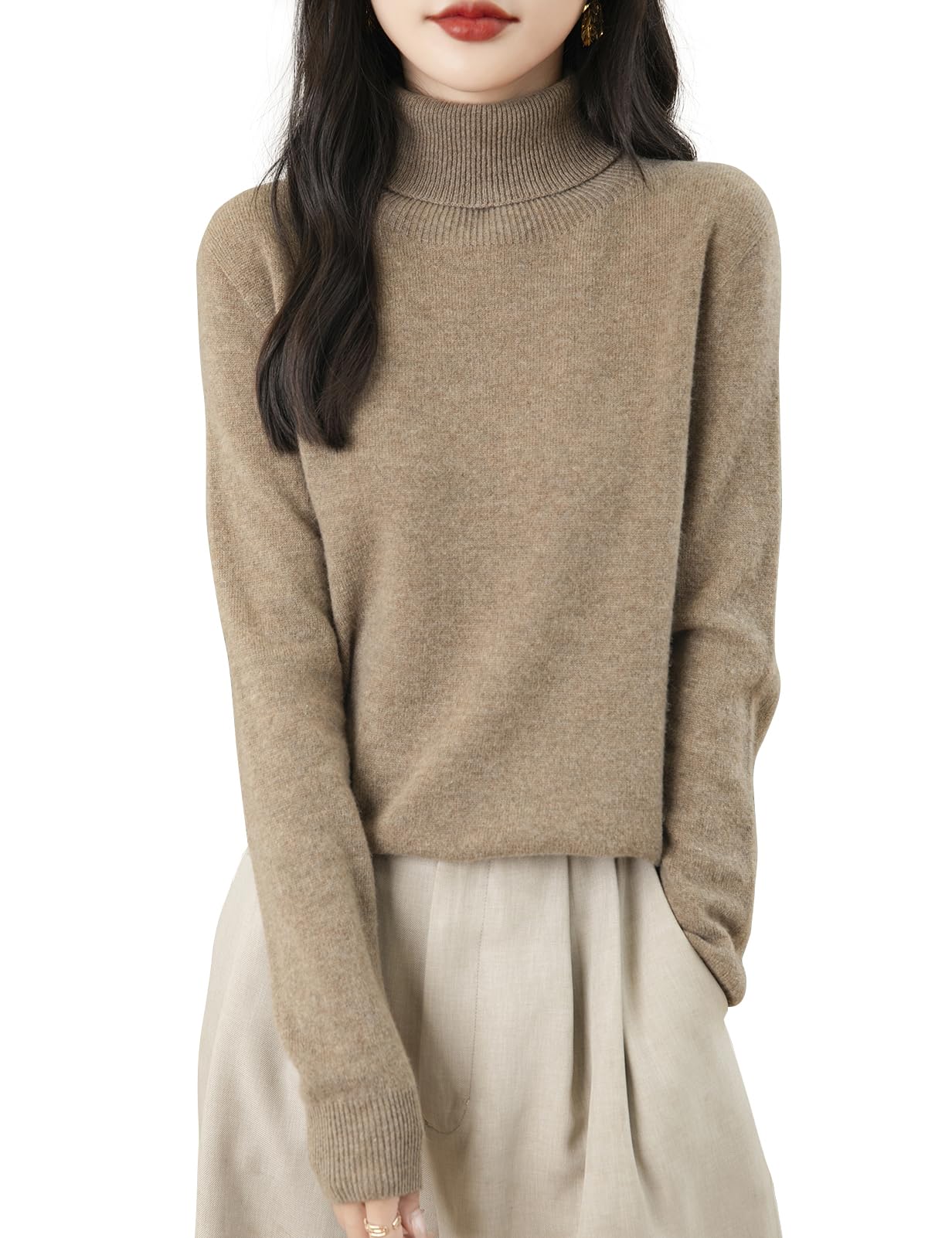 Chanyarn Women's Turtleneck 100% Merino Wool 2025 First-Line Ready to Wear Fall Winter Seamless Knit Pullover Sweater