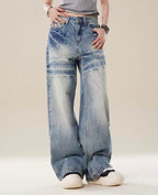 Baggy Jeans for Women Men Ripped Straight Leg Pants High Waisted Distressed Jeans Y2K Grunge Summer Clothes.