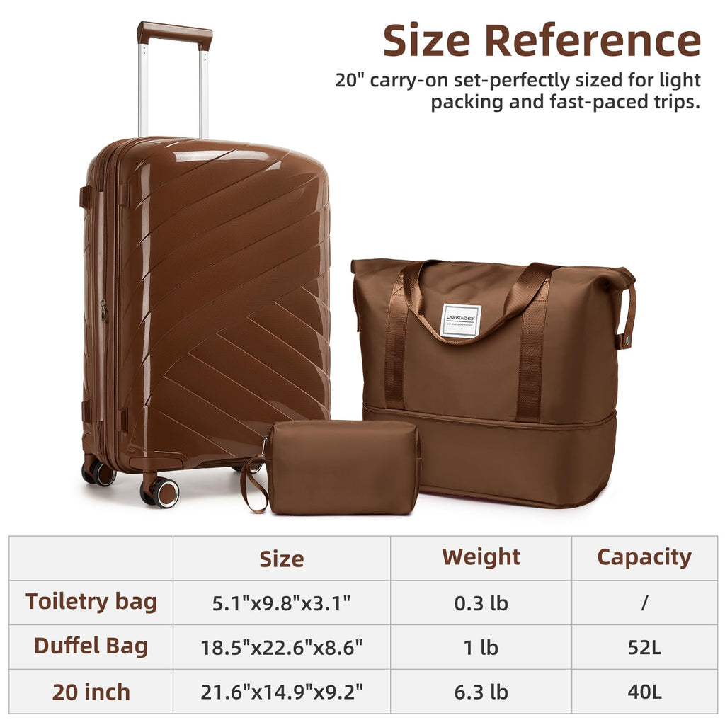Carry On Luggage 22x14x9 Airline Approved, 20 Inch Expandable Hardshell Luggage Carry-on Suitcases with Spinner Wheels, Carry On Suitcase Set for Women (MOCHA)