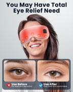 Heated Eye Mask - Cordless Eye Mask for Dry Eyes, FSA - HSA Eligible, Eye Relief, Improved Sleep, Washable Eye Heating pad for Travel and with Replaceable Shell (Gray)