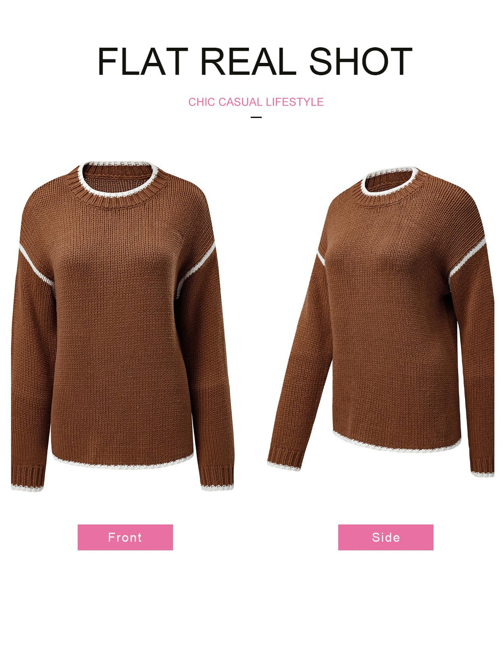 SHEWIN Womens Sweaters Crewneck Long Sleeve Knit Pullover Sweater Casual Fall Tops for Women 2025