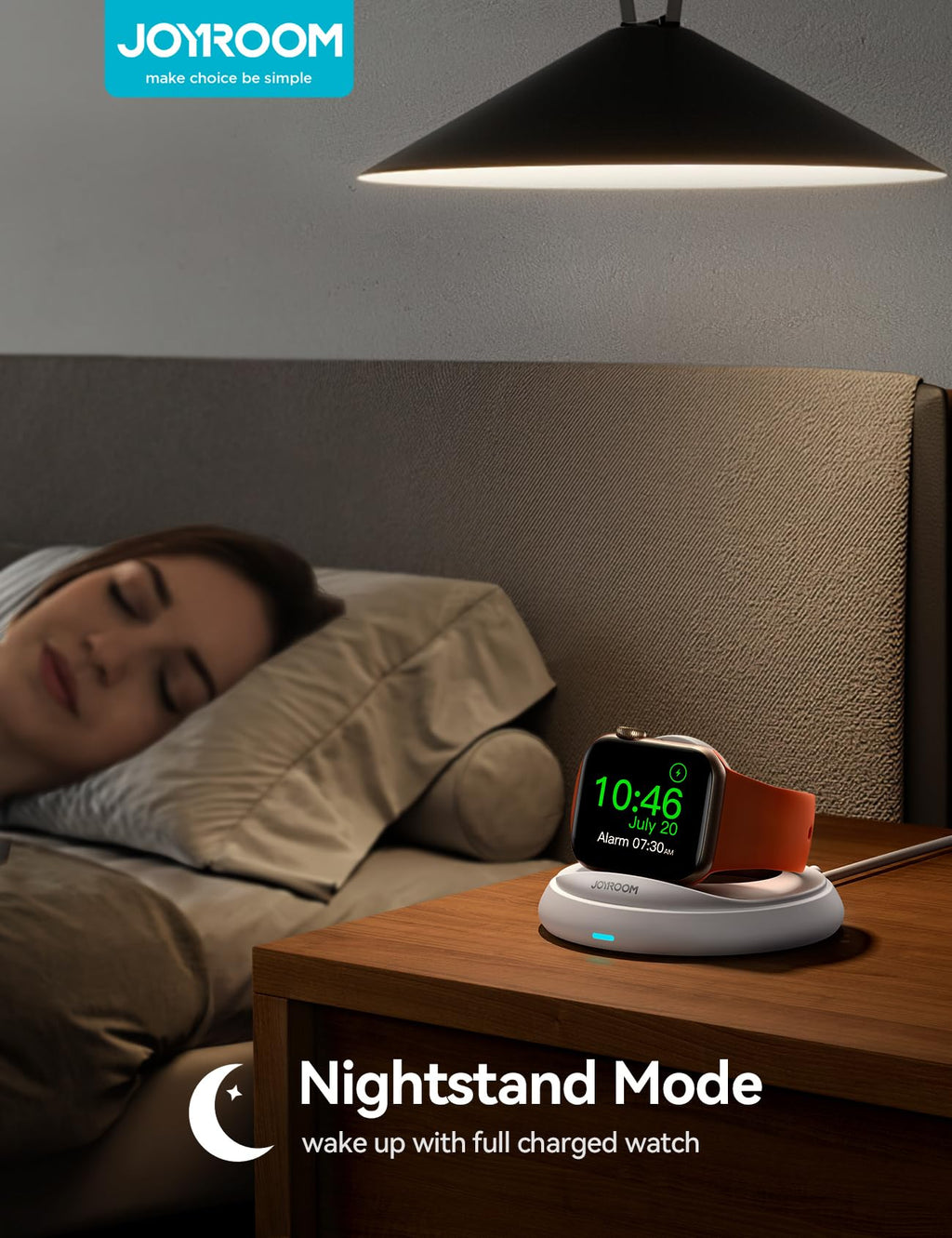 JOYROOM Apple Watch Charger Stand, Portable Magnetic iWatch Charger with Cord, Foldable Fast Charger for Apple Watch Series 10/9/8/7/6/5/SE/Ultra 2, Nightstand Mode Support, White