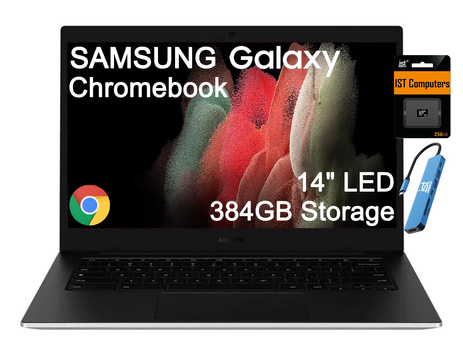 Samsung 14" Galaxy Chromebook Go Laptop PC Computer, Intel Celeron N4500 Processor, 4GB RAM, 64GB Storage, ChromeOS, XE340XDA-KA2US, Student Laptop, Silver