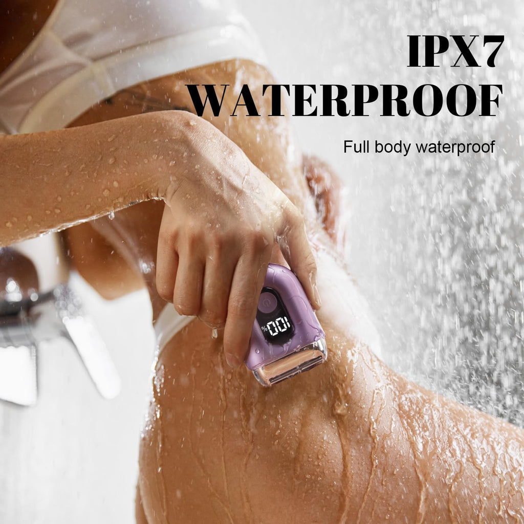 Cordless Electric Shaver for Women: Mini Electric Razors with LED Display - Rechargeable Bikini Trimmer - IPX7 Waterproof Wet Dry Face Razor for Body Pubic Leg