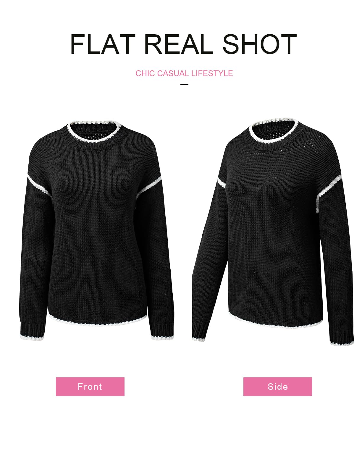 SHEWIN Womens Sweaters Crewneck Long Sleeve Knit Pullover Sweater Casual Fall Tops for Women 2025