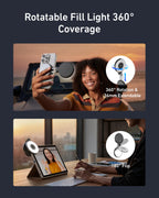 TELESIN C03 Magnetic Phone Beauty Selfie Light Compatible with iPhone Magsafe, CRI97 360° LED Selfie Ring Fill Light with Mirror for Selfies/Photography/TikTok/Zoom Calls/Video Conference(Black)