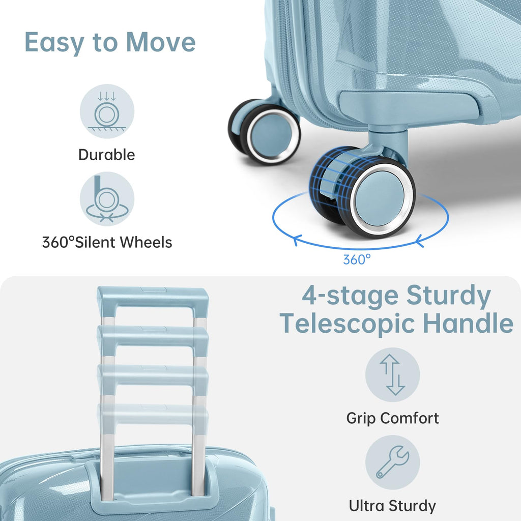 Carry On Luggage 22x14x9 Airline Approved, 20 Inch Expandable Hardshell Luggage Carry-on Suitcases with Spinner Wheels, Carry On Suitcase Set for Women (MOCHA)