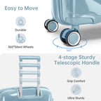 Carry On Luggage 22x14x9 Airline Approved, 20 Inch Expandable Hardshell Luggage Carry-on Suitcases with Spinner Wheels, Carry On Suitcase Set for Women (MOCHA)