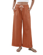 Athlisan Womens Baggy Wide Leg Palazzo Pants Casual Loose Drawstring Elastic Waisted Lounge Trousers with Pockets