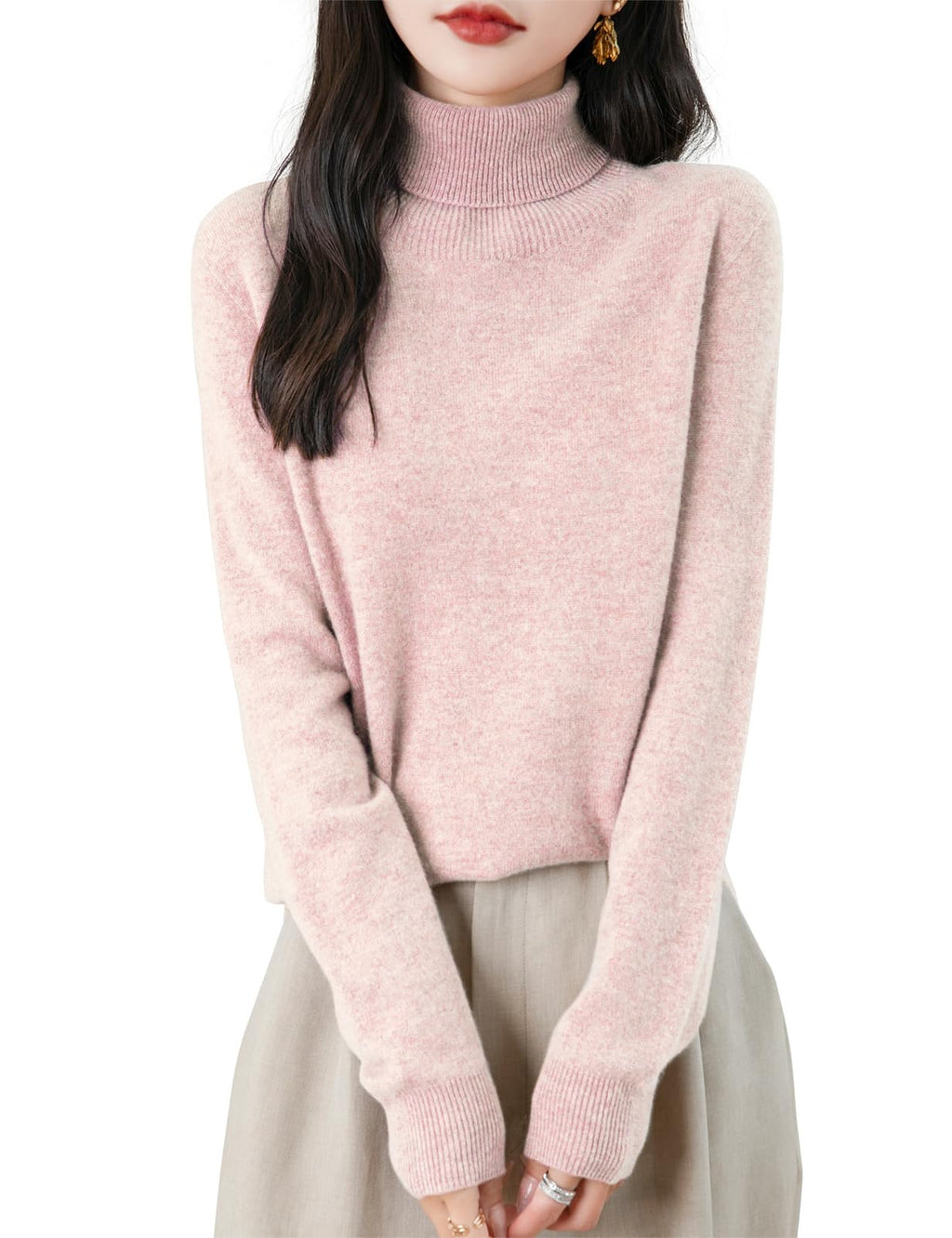 Chanyarn Women's Turtleneck 100% Merino Wool 2025 First-Line Ready to Wear Fall Winter Seamless Knit Pullover Sweater