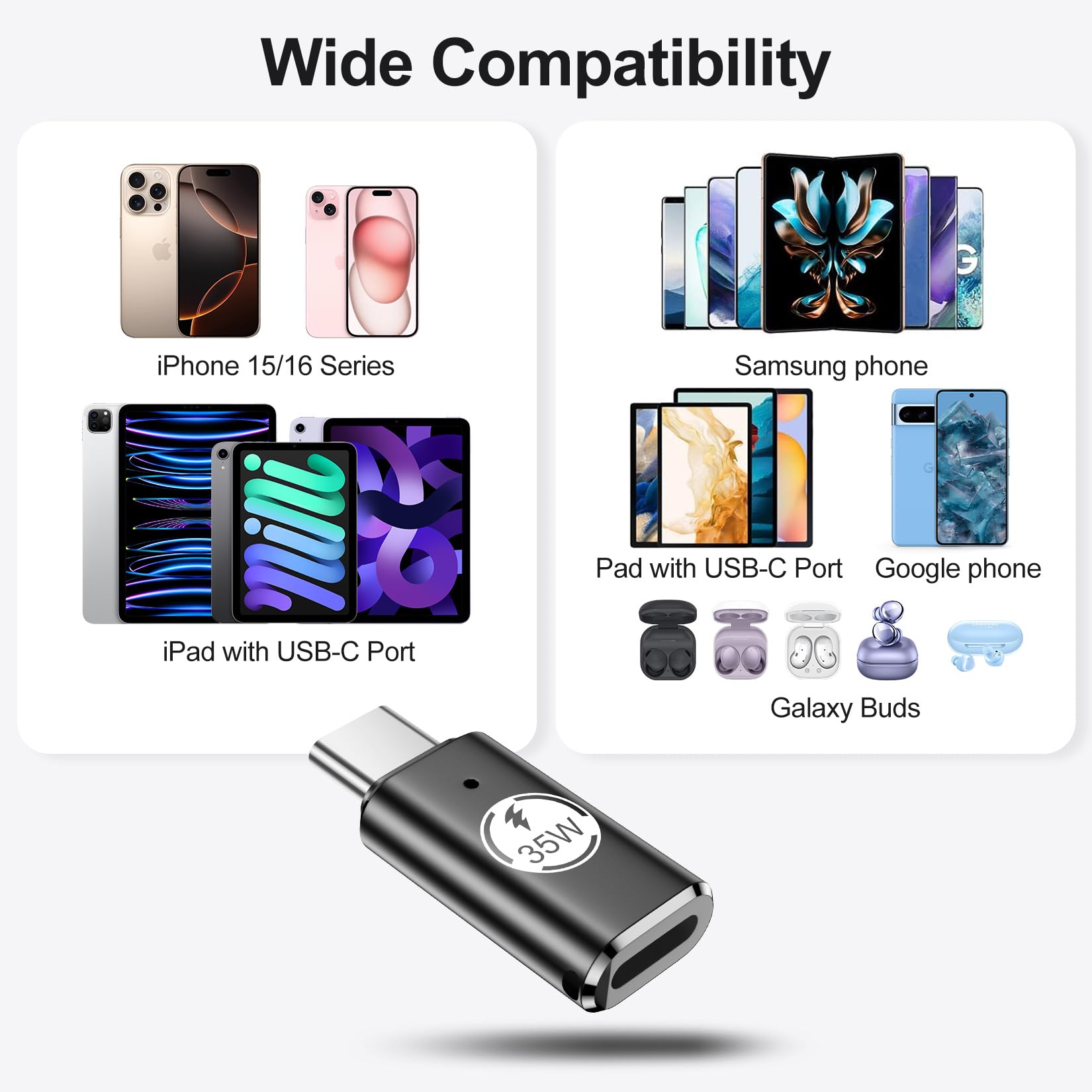 Temdan 4 Pack Lightning to USB C Adapter for iPhone 15/16/17 Pro/17 Pro Max,for iPhone 17/16 Charger,17/16 Accessories,Fast Charging & Data Transfer,USB C Charger Connector Cable,Not for Audio/OTG