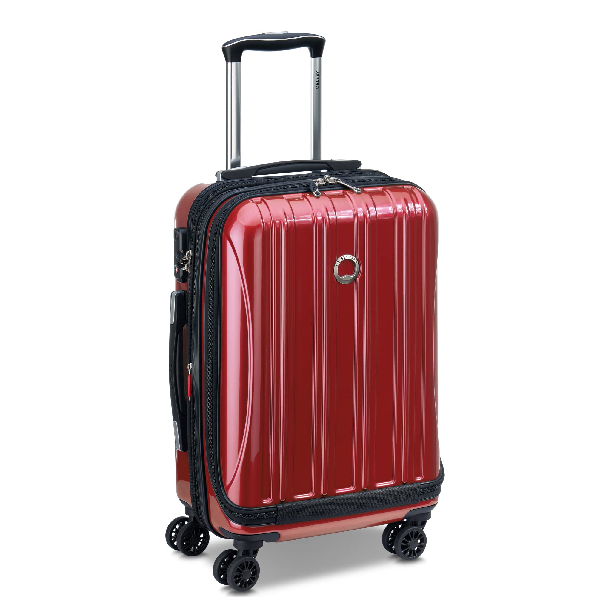 DELSEY PARIS Helium Aero Hardside Expandable Luggage with Spinner Wheels, Blue Cobalt, Checked-Large 28 Inch