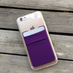 2Pack Adhesive Phone Pocket,Cell Phone Stick On Card Wallet Sleeve,Credit Cards/ID Card Holder Sticker for Back of iPhone,Android and All Smartphones-Black&Grey