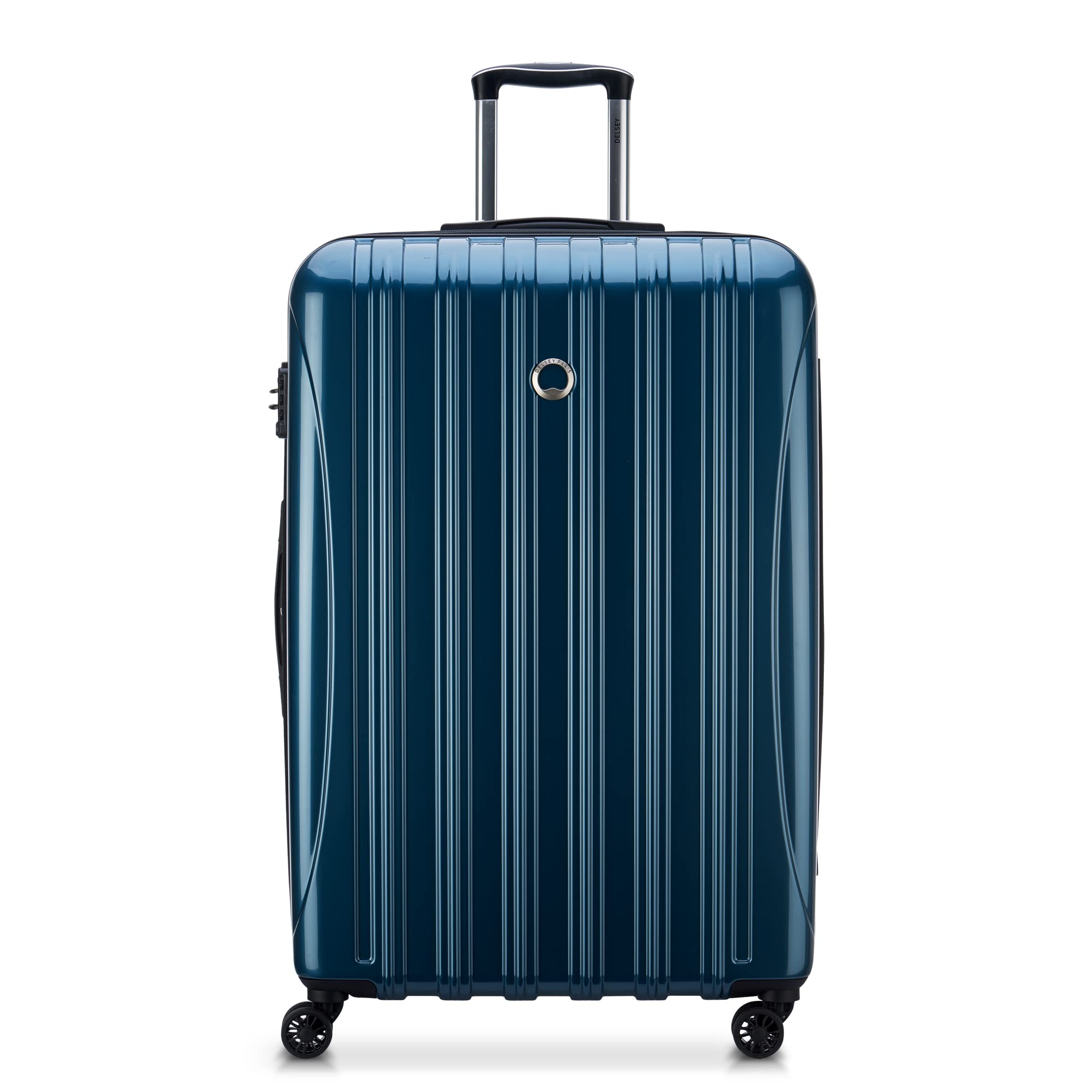 DELSEY PARIS Helium Aero Hardside Expandable Luggage with Spinner Wheels, Blue Cobalt, Checked-Large 28 Inch
