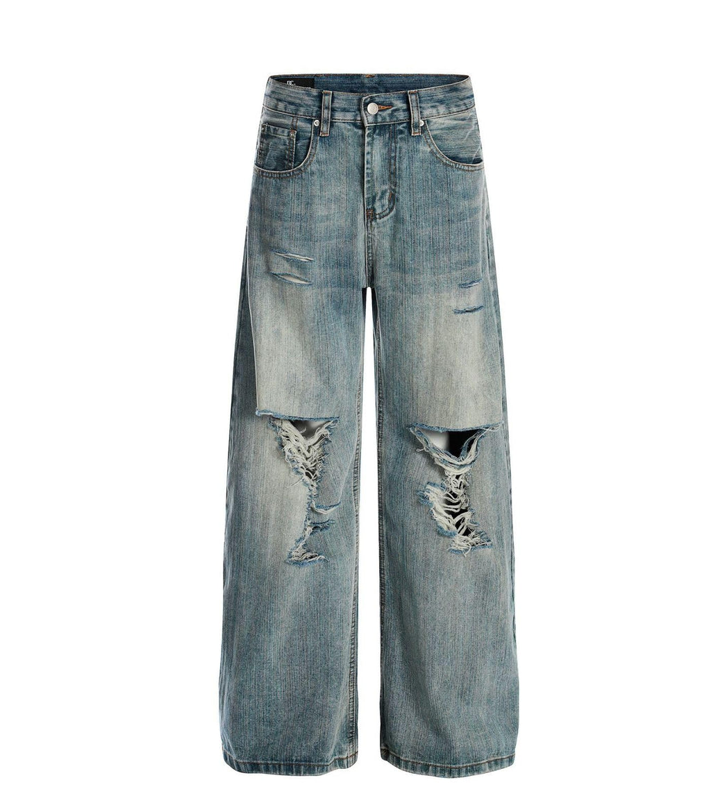 Baggy Jeans for Women Men Ripped Straight Leg Pants High Waisted Distressed Jeans Y2K Grunge Summer Clothes.