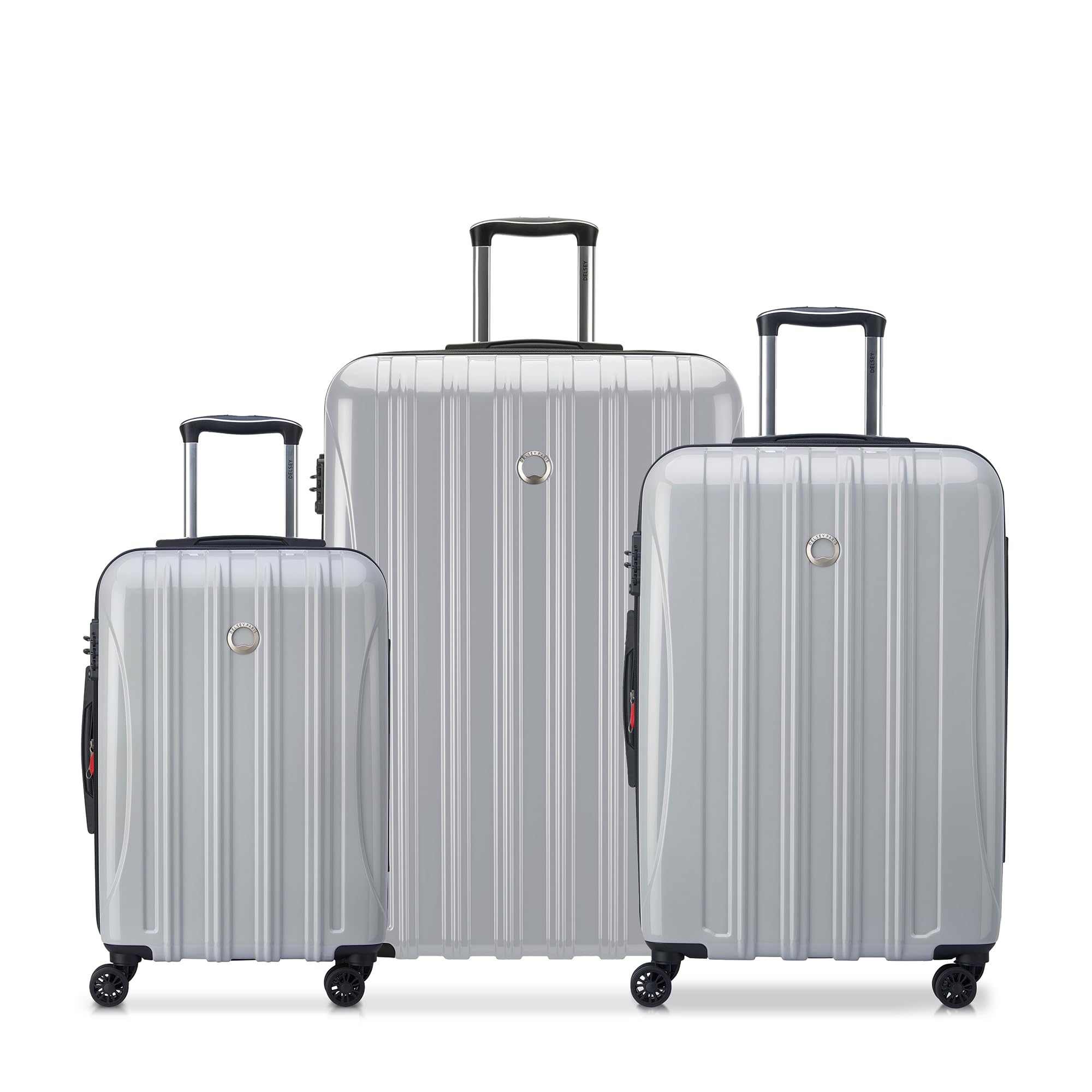 DELSEY PARIS Helium Aero Hardside Expandable Luggage with Spinner Wheels, Blue Cobalt, Checked-Large 28 Inch