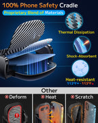 Qifutan Dash Mounted Phone Holders for Your Car Dash Phone Mount for Car Dashboard Air Vent Multi-Mount 3 in 1 Vehicle Windshield Holder Compatible Multi-Device Clip