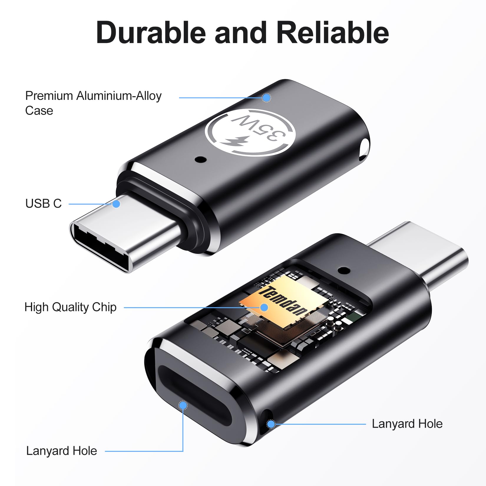 Temdan 4 Pack Lightning to USB C Adapter for iPhone 15/16/17 Pro/17 Pro Max,for iPhone 17/16 Charger,17/16 Accessories,Fast Charging & Data Transfer,USB C Charger Connector Cable,Not for Audio/OTG