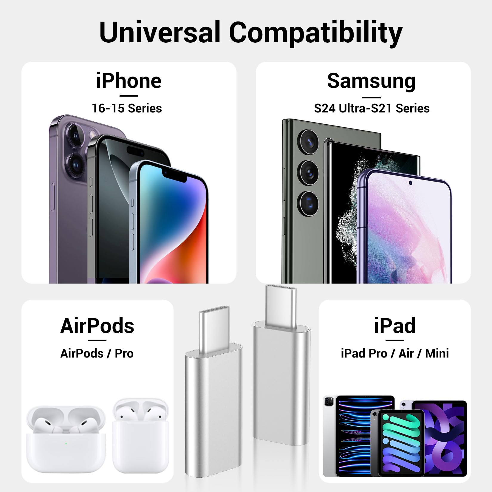 Temdan 4 Pack Lightning to USB C Adapter for iPhone 15/16/17 Pro/17 Pro Max,for iPhone 17/16 Charger,17/16 Accessories,Fast Charging & Data Transfer,USB C Charger Connector Cable,Not for Audio/OTG