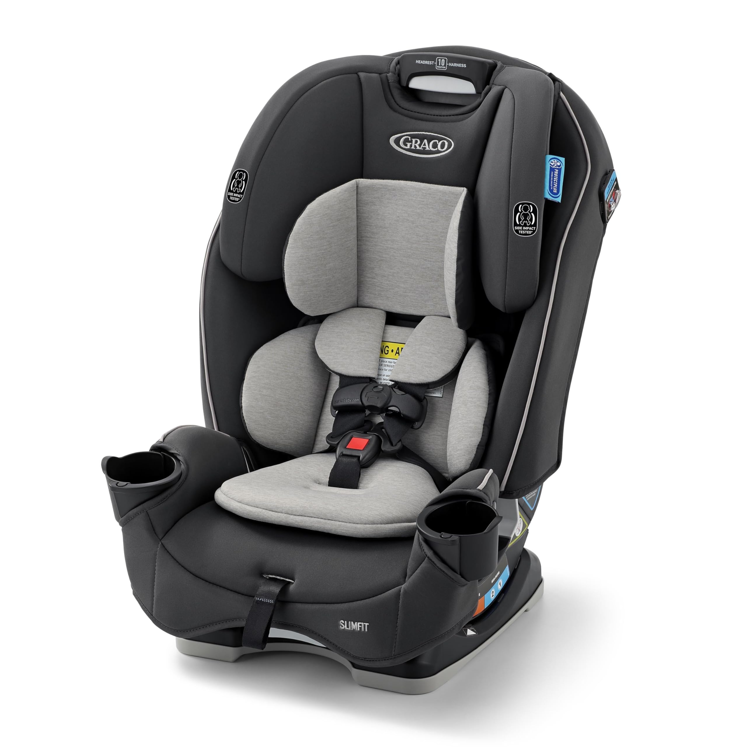 Graco Slimfit 3-in-1 Convertible Car Seat, Ultra-Space-Saving Design, Jarret, Suitable for Rear and Forward-Facing, Highback Booster Seat with 10-Position Headrest