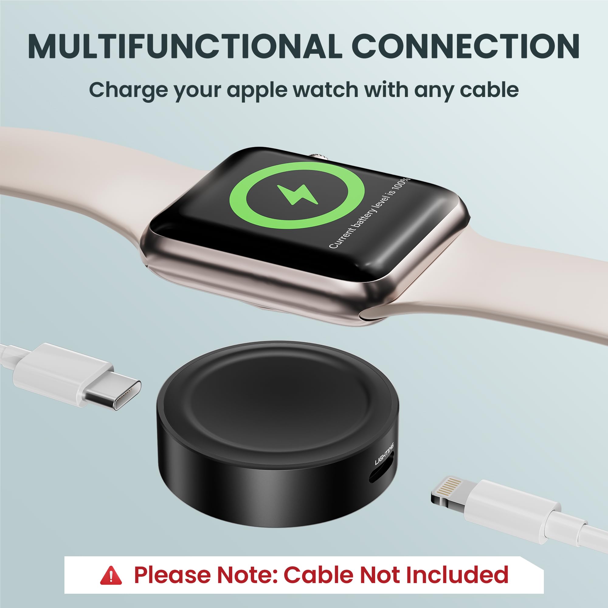 Ruxely Magnetic Charger for Apple Watch,Portable Wireless Fast iWatch Charger Adapter with USB C & iPhone Power Port,Short Apple Watch Charging Cable for iWatch Series 11 10 9 8 7 6,Ultra 3,42/46/44mm