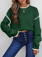 SHEWIN Womens Sweaters Crewneck Long Sleeve Knit Pullover Sweater Casual Fall Tops for Women 2025