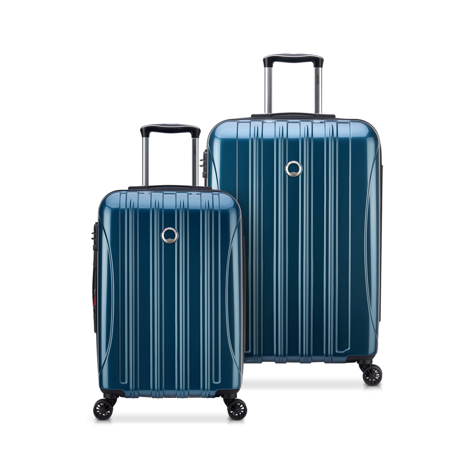 DELSEY PARIS Helium Aero Hardside Expandable Luggage with Spinner Wheels, Blue Cobalt, Checked-Large 28 Inch