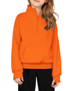 Arshiner Girls Half Zip Sweatshirt Fleece Quarter Zip Pullover Sweatshirts Fall Clothes for Teen Girls Thumb Hole