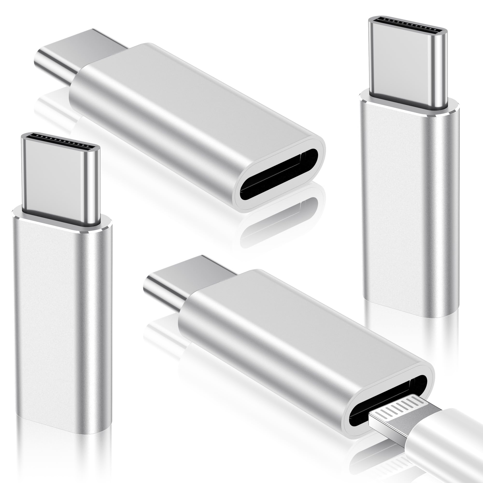 Temdan 4 Pack Lightning to USB C Adapter for iPhone 15/16/17 Pro/17 Pro Max,for iPhone 17/16 Charger,17/16 Accessories,Fast Charging & Data Transfer,USB C Charger Connector Cable,Not for Audio/OTG