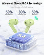 Wireless Earbuds, Bluetooth 5.4 Headphones Bass Stereo, Ear Buds with Noise Cancelling Mic, LED Display in Ear Earphones Clear Calls, IP7 Waterproof Bluetooth Earbuds for Laptop/Phones/Sports, Black
