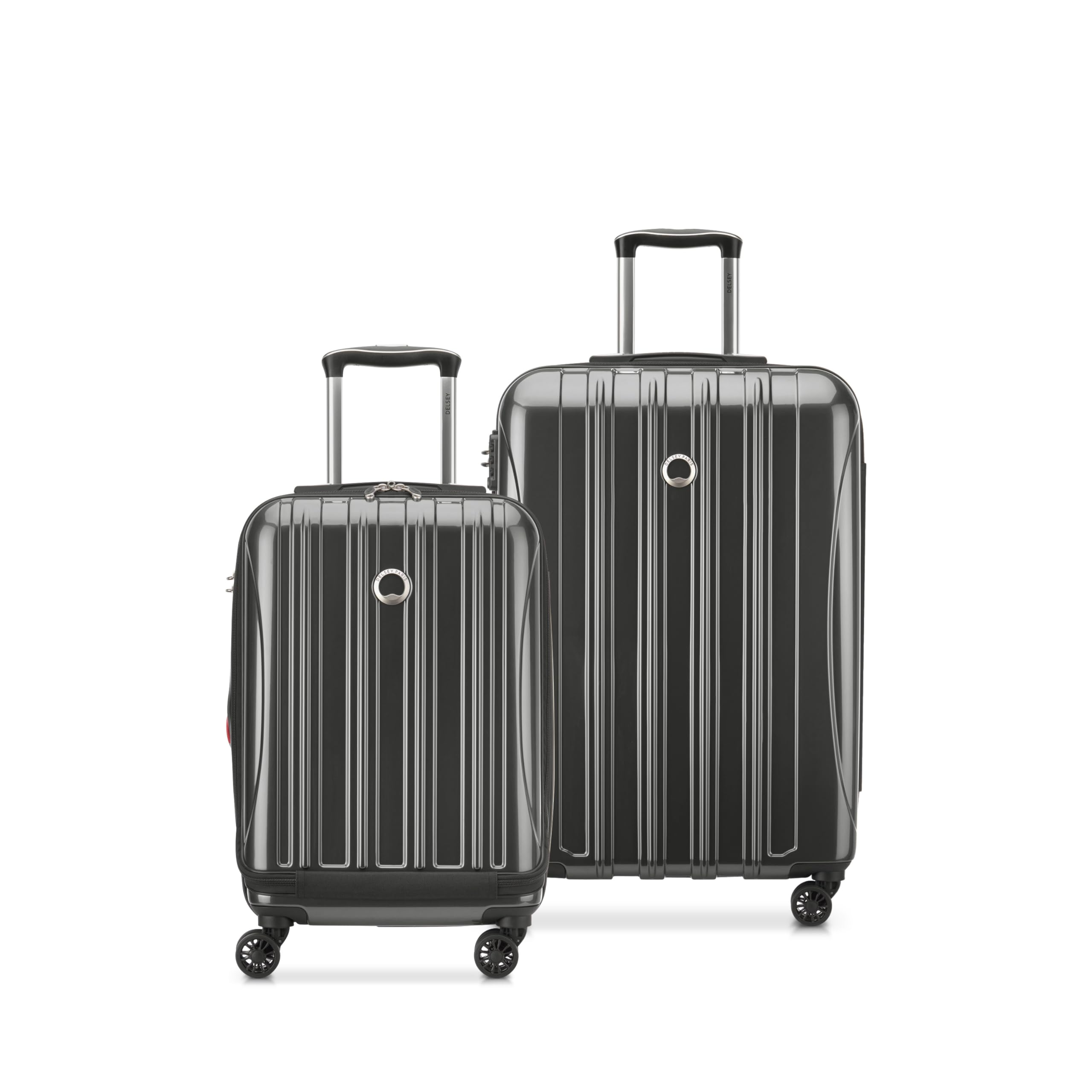 DELSEY PARIS Helium Aero Hardside Expandable Luggage with Spinner Wheels, Blue Cobalt, Checked-Large 28 Inch