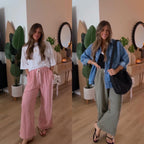 Athlisan Womens Baggy Wide Leg Palazzo Pants Casual Loose Drawstring Elastic Waisted Lounge Trousers with Pockets