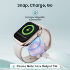 Ruxely Magnetic Charger for Apple Watch,Portable Wireless Fast iWatch Charger Adapter with USB C & iPhone Power Port,Short Apple Watch Charging Cable for iWatch Series 11 10 9 8 7 6,Ultra 3,42/46/44mm