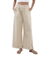 Athlisan Womens Baggy Wide Leg Palazzo Pants Casual Loose Drawstring Elastic Waisted Lounge Trousers with Pockets
