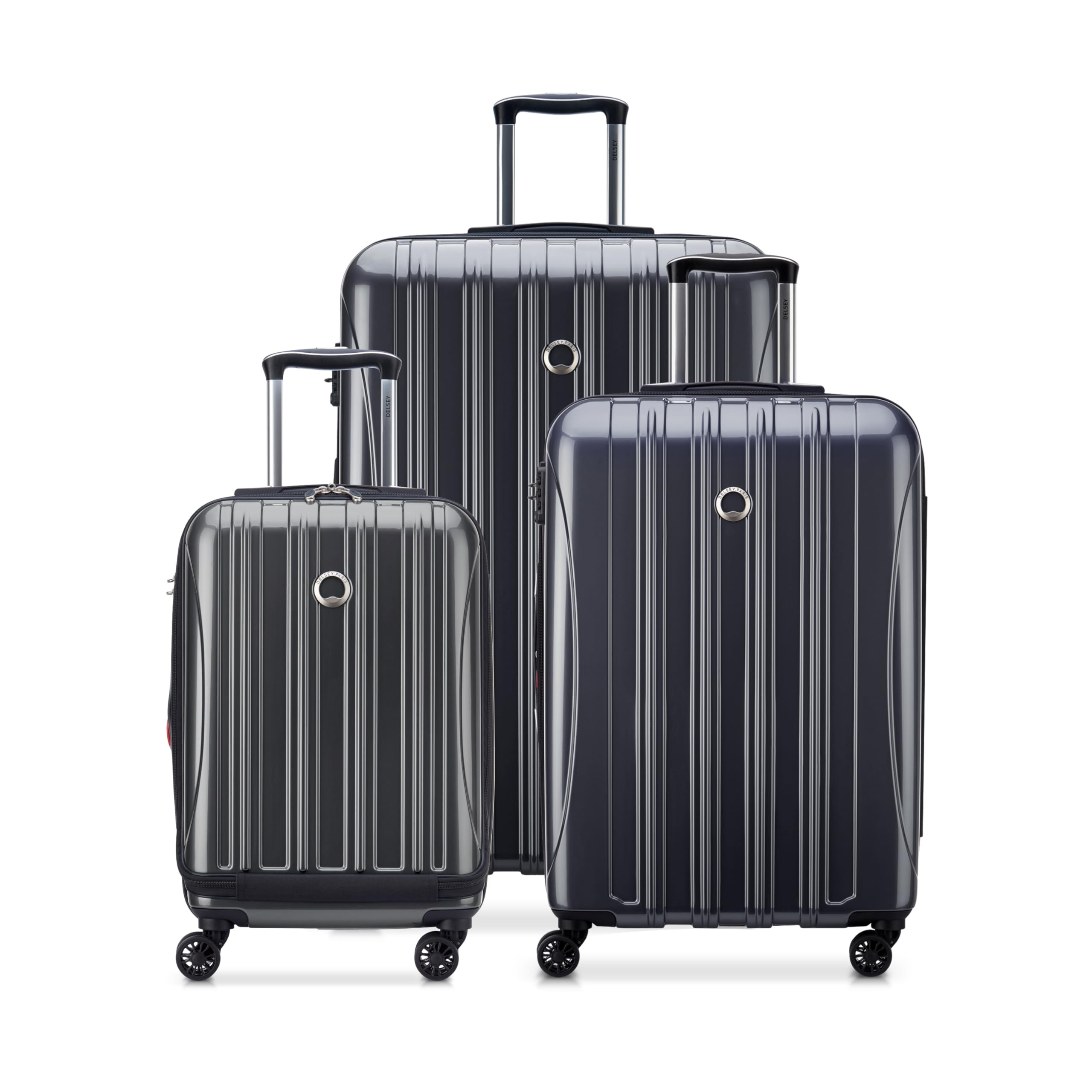 DELSEY PARIS Helium Aero Hardside Expandable Luggage with Spinner Wheels, Blue Cobalt, Checked-Large 28 Inch