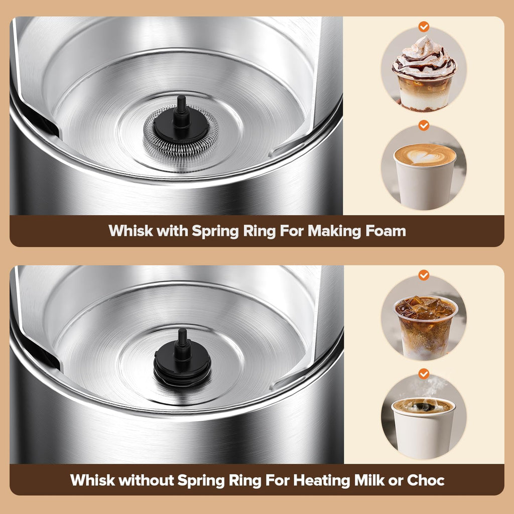 Milk Frother and Steamer, Large Capacity Detachable Electric Milk Frother, Automatic Warm and Cold Foam Maker, Hot Chocolate Maker, BPA Free