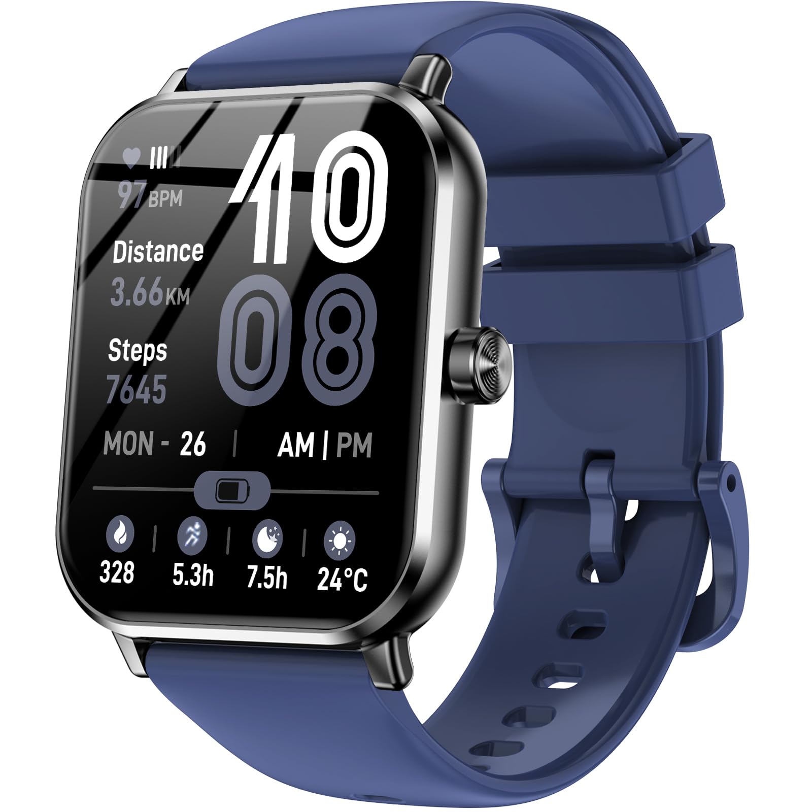 Smart Watch for Men Women, 1.83" HD Touchsreen, Bluetooth Calling, 5 ATM Water-Resistance, 130+ Sports Modes, Health, Fitness & Sleep Tracker, Timer, Fitness Watch for Android/iOS, Purple