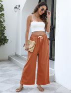 Athlisan Womens Baggy Wide Leg Palazzo Pants Casual Loose Drawstring Elastic Waisted Lounge Trousers with Pockets