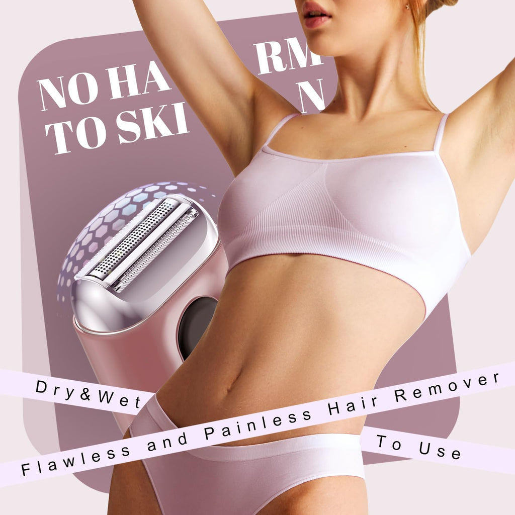 Cordless Electric Shaver for Women: Mini Electric Razors with LED Display - Rechargeable Bikini Trimmer - IPX7 Waterproof Wet Dry Face Razor for Body Pubic Leg