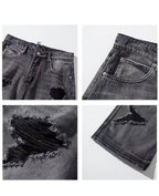 Baggy Jeans for Women Men Ripped Straight Leg Pants High Waisted Distressed Jeans Y2K Grunge Summer Clothes.