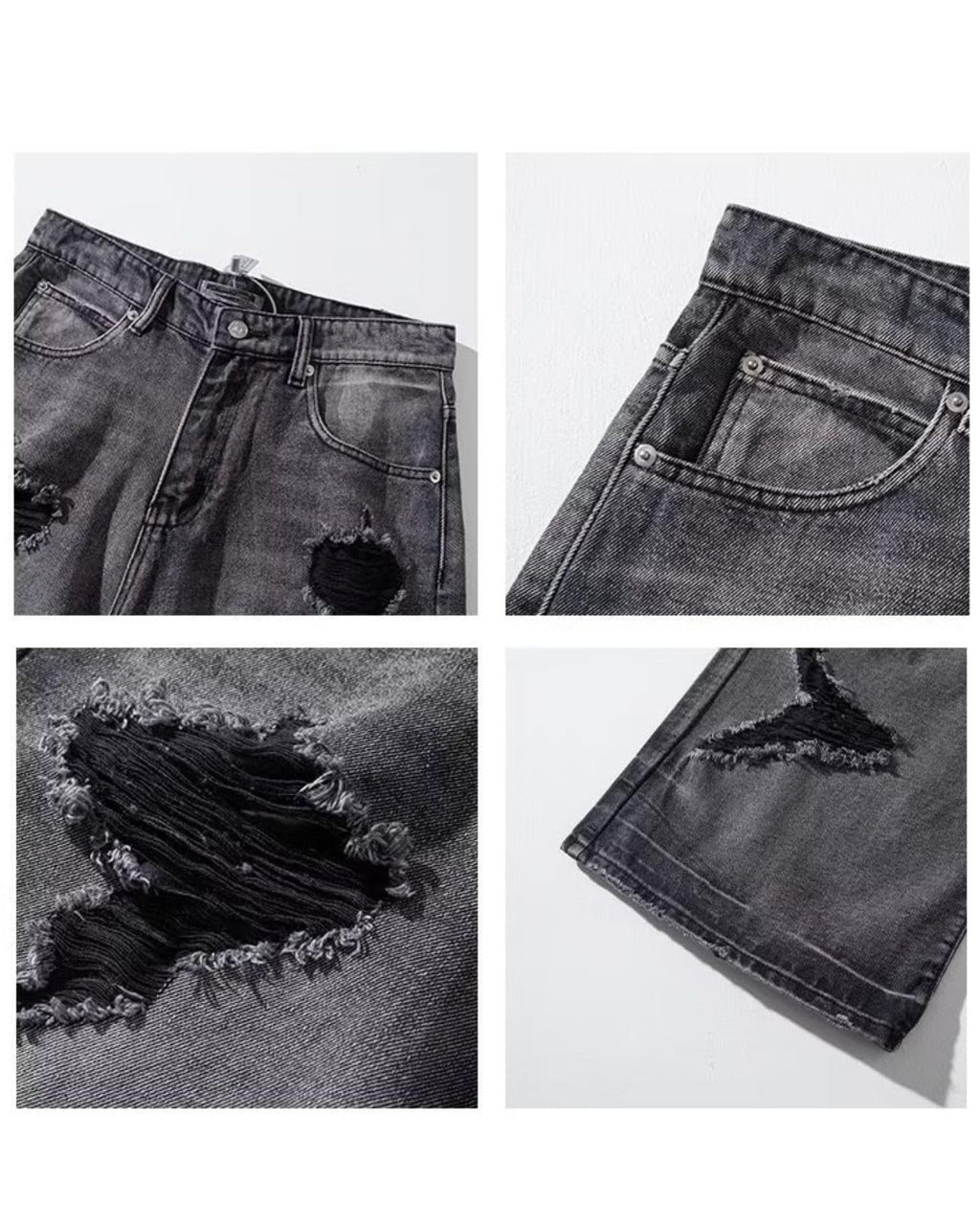 Baggy Jeans for Women Men Ripped Straight Leg Pants High Waisted Distressed Jeans Y2K Grunge Summer Clothes.