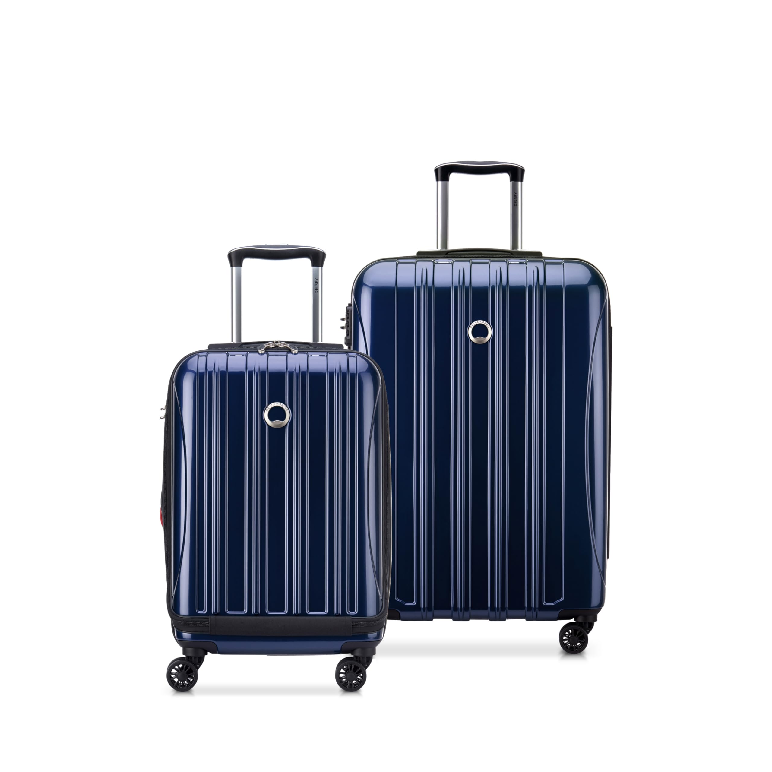 DELSEY PARIS Helium Aero Hardside Expandable Luggage with Spinner Wheels, Blue Cobalt, Checked-Large 28 Inch