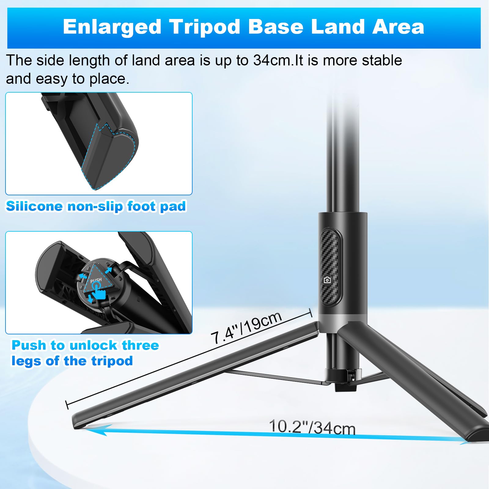 TONEOF 68" Magnetic Selfie Stick Tripod with Aluminum Strong Magnetic Holder for Magsafe, 360° Rotatable Travel Phone Tripod Stand with Metal Ring & Rechargeable Remote for iPhone/Android(Beige Gray)