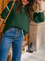 SHEWIN Womens Sweaters Crewneck Long Sleeve Knit Pullover Sweater Casual Fall Tops for Women 2025