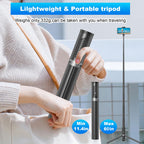 TONEOF 68" Magnetic Selfie Stick Tripod with Aluminum Strong Magnetic Holder for Magsafe, 360° Rotatable Travel Phone Tripod Stand with Metal Ring & Rechargeable Remote for iPhone/Android(Beige Gray)