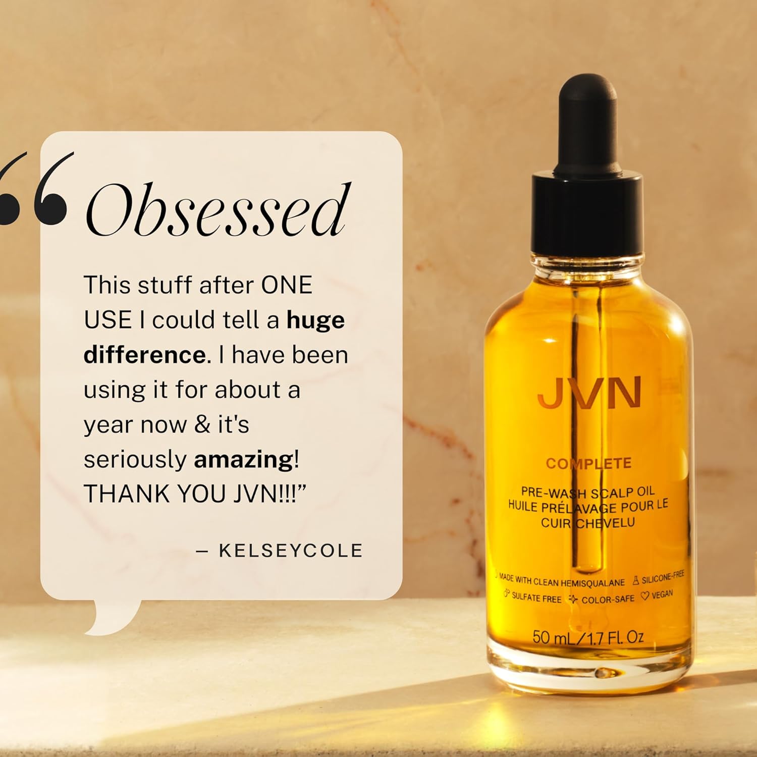 JVN Complete Pre-Wash Scalp Oil, 1.7 Fl Oz, Hair Treatment and Scalp Clarifying Oil Made with Rosemary Extract, Hair Care for Women and Men, Silicone Free