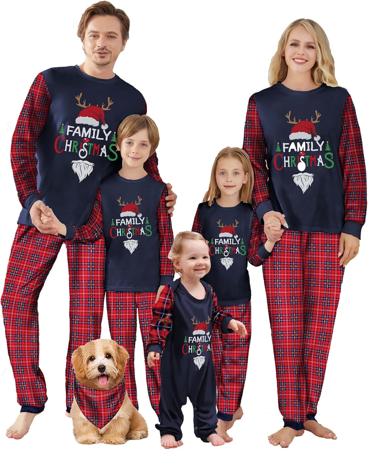 WephuPSho Christmas Family Matching Pajamas, Festive Xmas Jammies Sets for the Whole Family, Holiday Pjs Christmas