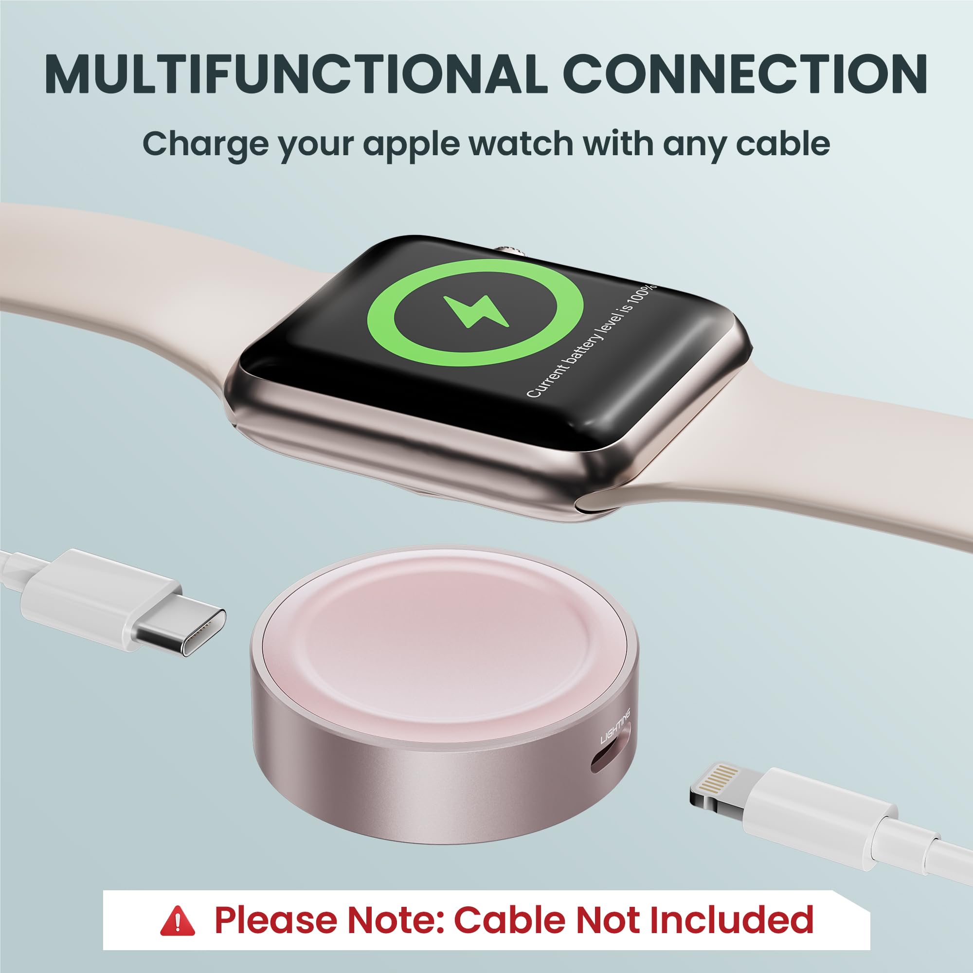 Ruxely Magnetic Charger for Apple Watch,Portable Wireless Fast iWatch Charger Adapter with USB C & iPhone Power Port,Short Apple Watch Charging Cable for iWatch Series 11 10 9 8 7 6,Ultra 3,42/46/44mm